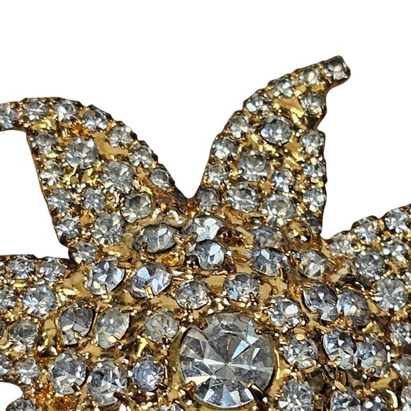 Dorothy Bauer Brooch 8Point Star Gold Tone Rhinestone Beachy Boho Chic Elegance - Picture 12 of 16